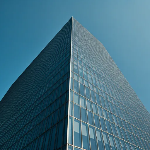 Glass facade of a modern commercial office tower