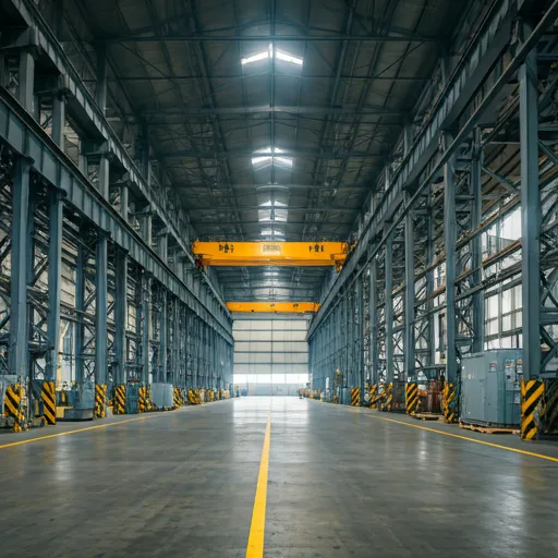 Large-scale industrial manufacturing facility floor
